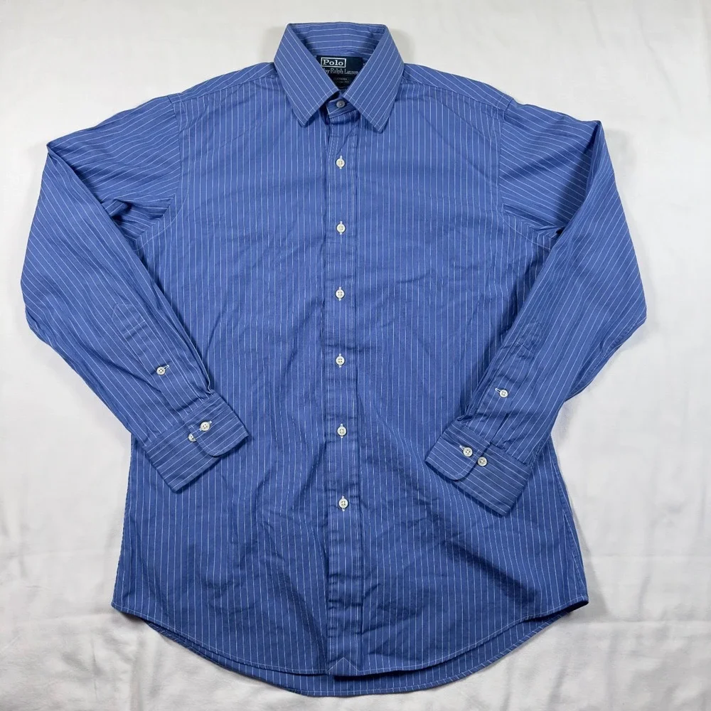 Polo Ralph Lauren Men's 15.5 32/33 L/S Button Down Shirt Curham Classic Fit Blue